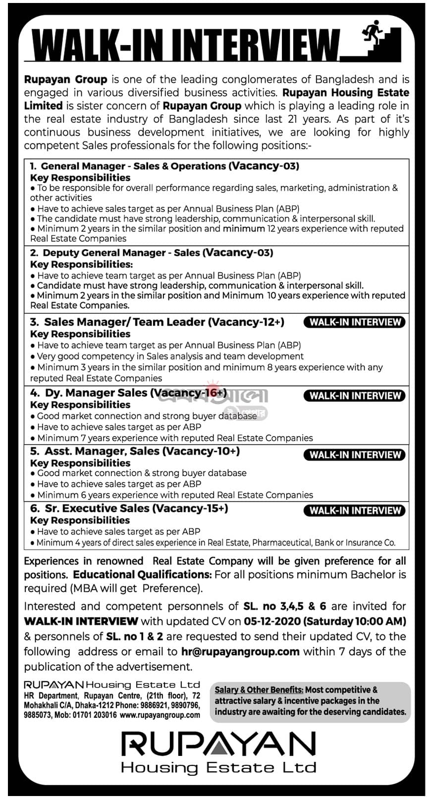 Real Estate job Circular and Marketing jobs in Bangladesh 